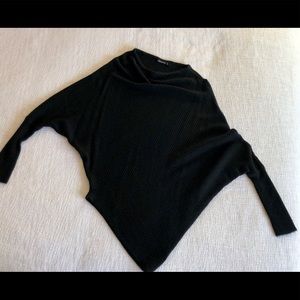 Olivaceous Soft Ribbed Cold Shoulder Sweater